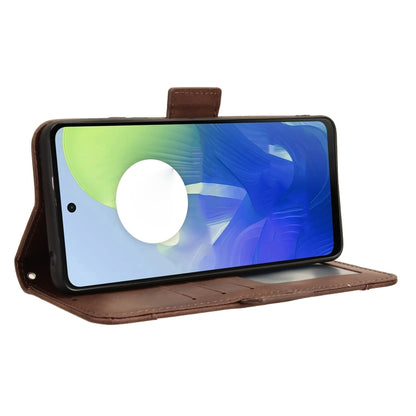 For Motorola Moto G04 / G24 Skin Feel Calf Texture Card Slots Leather Phone Case(Brown) - Motorola Cases by buy2fix | Online Shopping UK | buy2fix