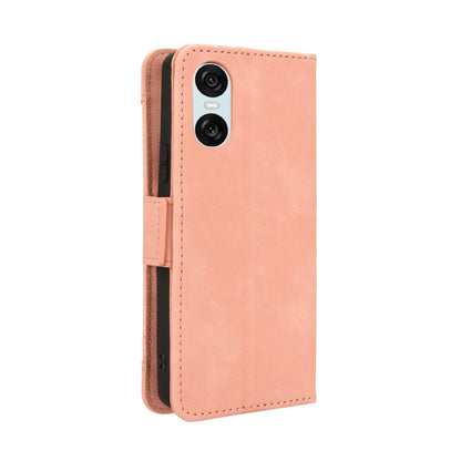 For Sony Xperia 10 VI 2024 Skin Feel Calf Texture Card Slots Leather Phone Case(Pink) - Sony Cases by buy2fix | Online Shopping UK | buy2fix