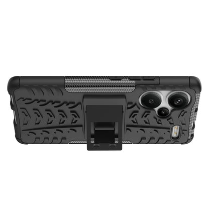 For Xiaomi Redmi Note 13 Pro+ 5G Tire Texture TPU + PC Phone Case with Holder(Black) - Note 13 Pro+ Cases by buy2fix | Online Shopping UK | buy2fix