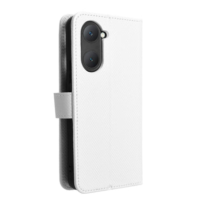 For vivo Y03 4G Diamond Texture Leather Phone Case(White) - vivo Cases by buy2fix | Online Shopping UK | buy2fix