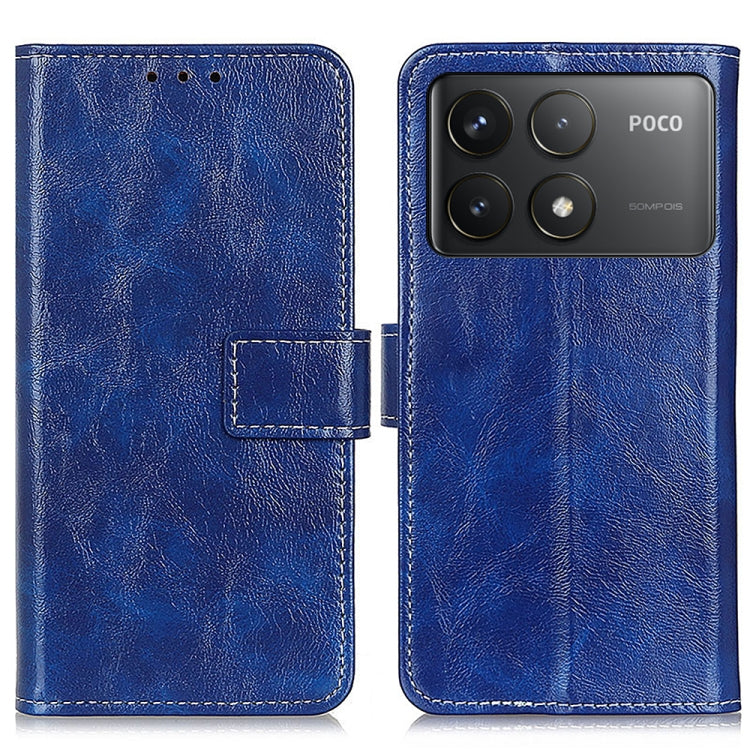 For Xiaomi Redmi K70 5G / K70 Pro 5G Retro Crazy Horse Texture Leather Phone Case(Blue) - K70 Cases by buy2fix | Online Shopping UK | buy2fix