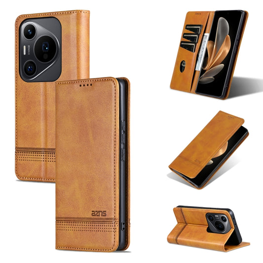 For Huawei Pura 70 Pro / 70 Pro+ AZNS Magnetic Calf Texture Flip Leather Phone Case(Light Brown) - Huawei Cases by AZNS | Online Shopping UK | buy2fix