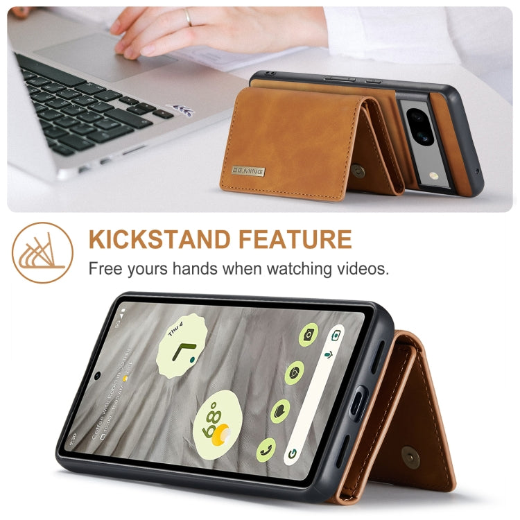 For Google Pixel 7A DG.MING M1 Series 3-Fold Multi Card Wallet + Magnetic Phone Case(Brown) - Google Cases by DG.MING | Online Shopping UK | buy2fix