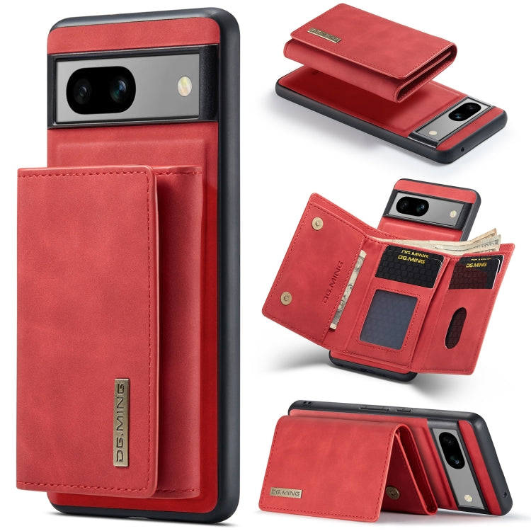 For Google Pixel 8A DG.MING M1 Series 3-Fold Multi Card Wallet + Magnetic Phone Case(Red) - Google Cases by DG.MING | Online Shopping UK | buy2fix