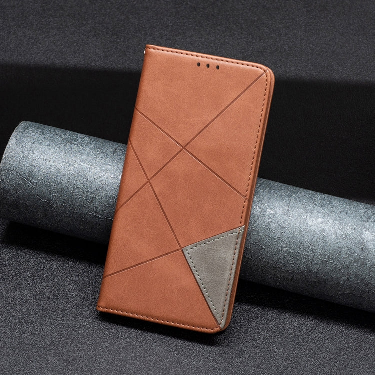 For Xiaomi Redmi Note 13 Pro 4G Global Rhombus Texture Magnetic Leather Phone Case(Brown) - Note 13 Pro Cases by buy2fix | Online Shopping UK | buy2fix