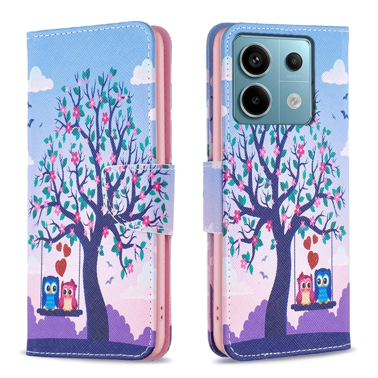 For Xiaomi Redmi Note 13 Pro 4G Global Colored Drawing Pattern Leather Phone Case(Owl) - Note 13 Pro Cases by buy2fix | Online Shopping UK | buy2fix