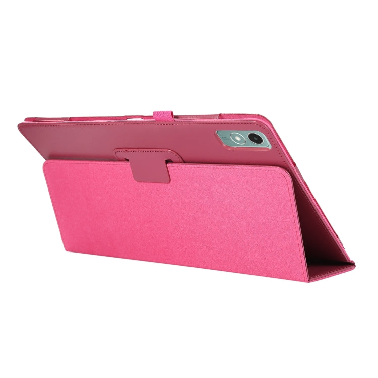 For Lenovo Xiaoxin Pad 11 2024 / M11 Litchi Texture Leather Tablet Case(Rose Red) - Lenovo by buy2fix | Online Shopping UK | buy2fix