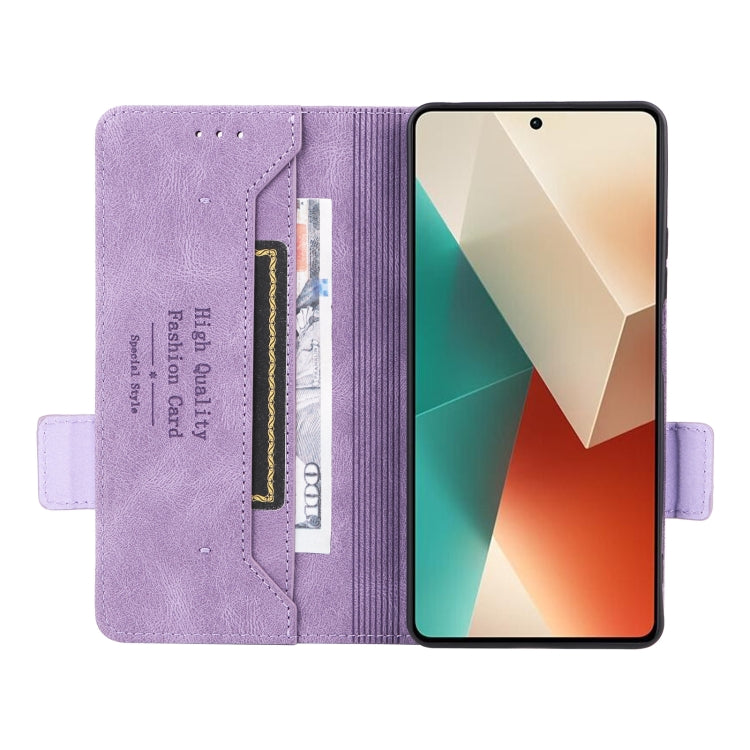 For Xiaomi Redmi Note 13 5G Magnetic Clasp Leather Phone Case(Purple) - Note 13 Cases by buy2fix | Online Shopping UK | buy2fix