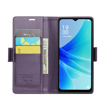 For OPPO A77s CaseMe 023 Butterfly Buckle Litchi Texture RFID Anti-theft Leather Phone Case(Pearly Purple) - OPPO Cases by CaseMe | Online Shopping UK | buy2fix