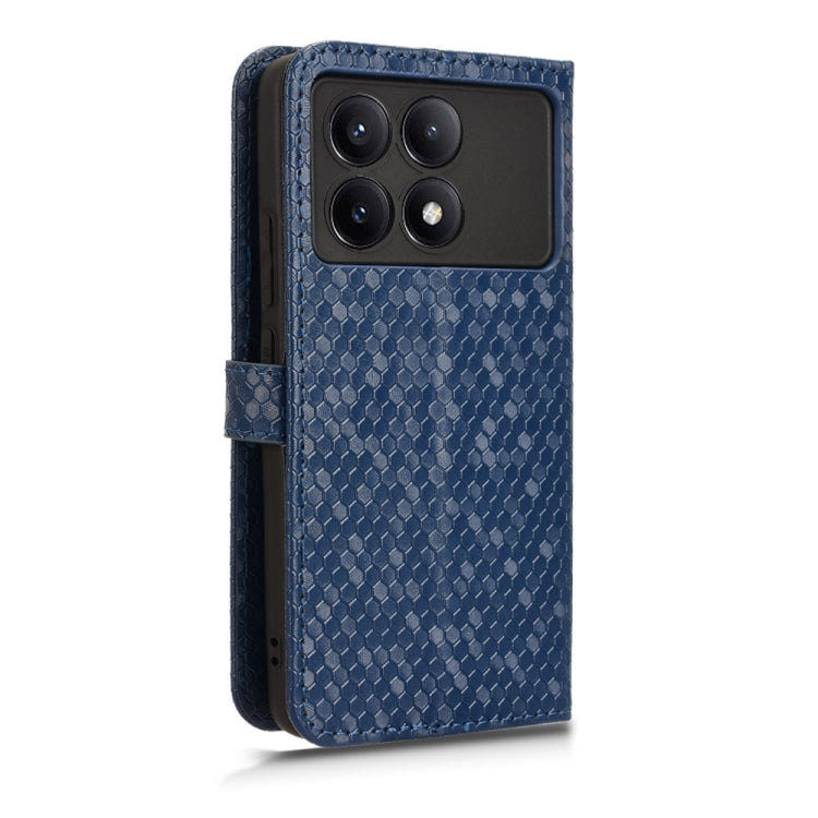 For Xiaomi Redmi K70 5G / K70 Pro 5G Honeycomb Dot Texture Leather Phone Case(Blue) - K70 Pro Cases by buy2fix | Online Shopping UK | buy2fix