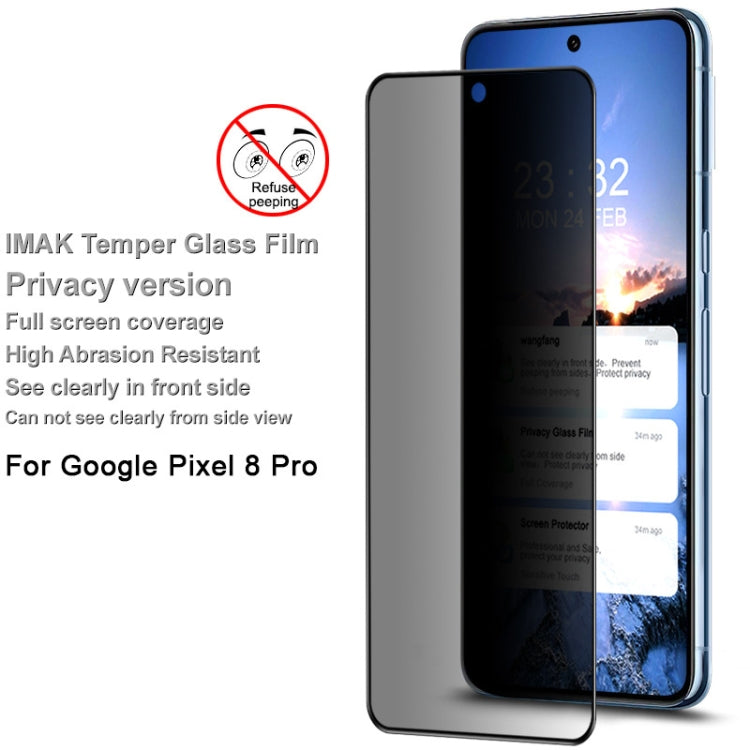 For Google Pixel 8 Pro imak HD Full Screen Anti-spy Tempered Glass Protective Film - Google Tempered Glass by imak | Online Shopping UK | buy2fix