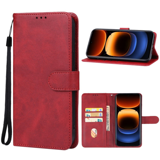 For vivo iQOO 12 Leather Phone Case(Red) - iQOO 12 Cases by buy2fix | Online Shopping UK | buy2fix