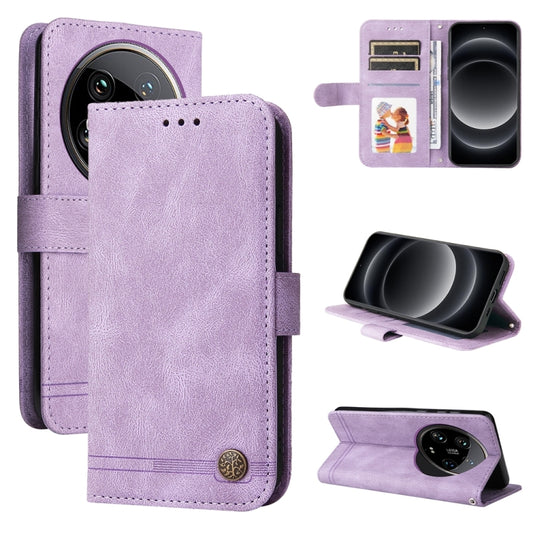 For Xiaomi 14 Ultra Skin Feel Life Tree Metal Button Leather Phone Case(Purple) - 14 Ultra Cases by buy2fix | Online Shopping UK | buy2fix