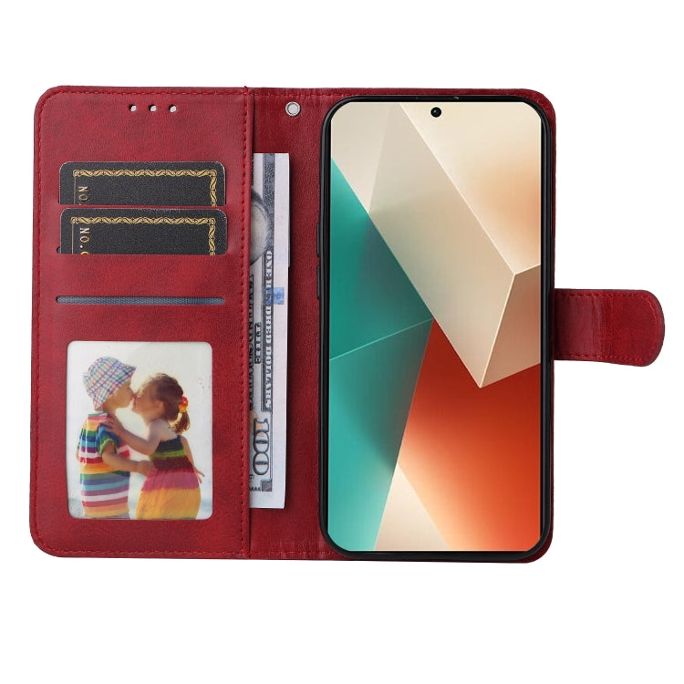 For Xiaomi Redmi Note13 5G Global Classic Calf Texture Flip Leather Phone Case(Red) - Note 13 Cases by buy2fix | Online Shopping UK | buy2fix