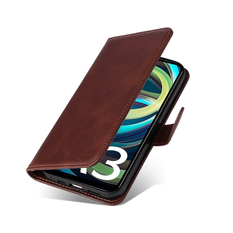 For Xiaomi Redmi A3 Classic Calf Texture Flip Leather Phone Case(Brown) - Xiaomi Cases by buy2fix | Online Shopping UK | buy2fix