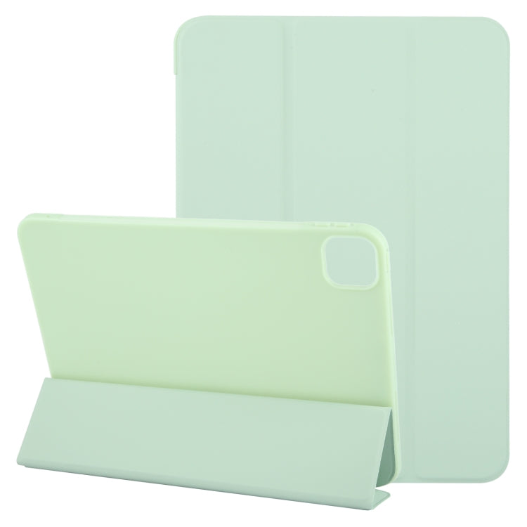 For iPad Pro 11 2024 GEBEI 3-folding Holder Shockproof Flip Leather Tablet Case(Green) - iPad Pro 11 2024 Cases by GEBEI | Online Shopping UK | buy2fix