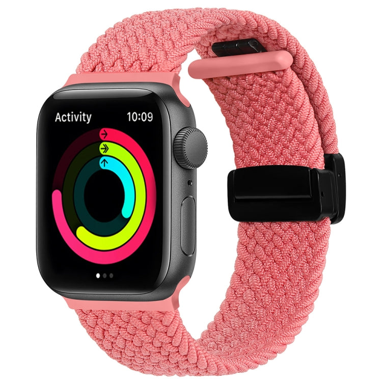 Magnetic Fold Clasp Woven Watch Band For Apple Watch SE 2022 44mm(Pink) - Watch Bands by buy2fix | Online Shopping UK | buy2fix