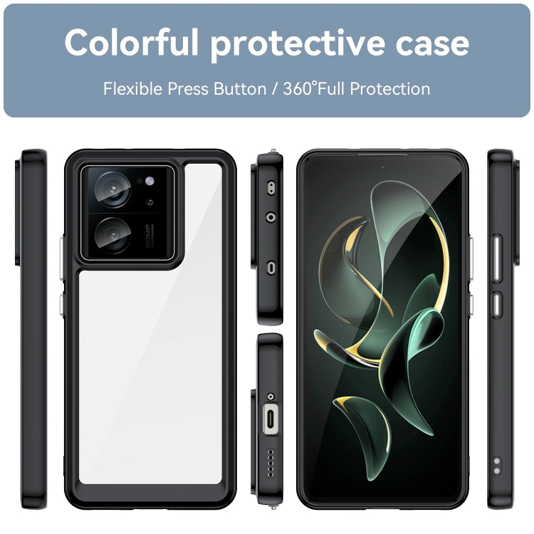 For Xiaomi 13T Colorful Series Acrylic Hybrid TPU Phone Case(Black) - Xiaomi Cases by buy2fix | Online Shopping UK | buy2fix