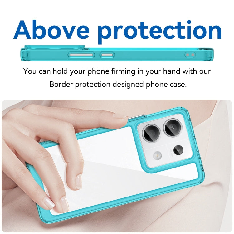 For Xiaomi Redmi Note 13 Pro 5G Colorful Series Acrylic Hybrid TPU Phone Case(Transparent Blue) - Note 13 Pro Cases by buy2fix | Online Shopping UK | buy2fix