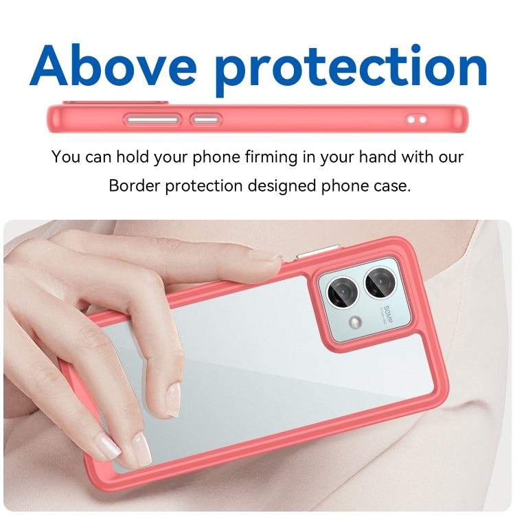 For Motorola Moto G84 Colorful Series Acrylic Hybrid TPU Phone Case(Red) - Motorola Cases by buy2fix | Online Shopping UK | buy2fix