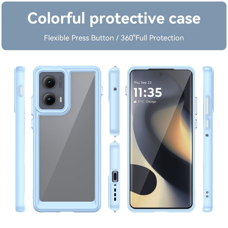 For Motorola Edge 2024 Colorful Series Acrylic Hybrid TPU Phone Case(Blue) - Motorola Cases by buy2fix | Online Shopping UK | buy2fix