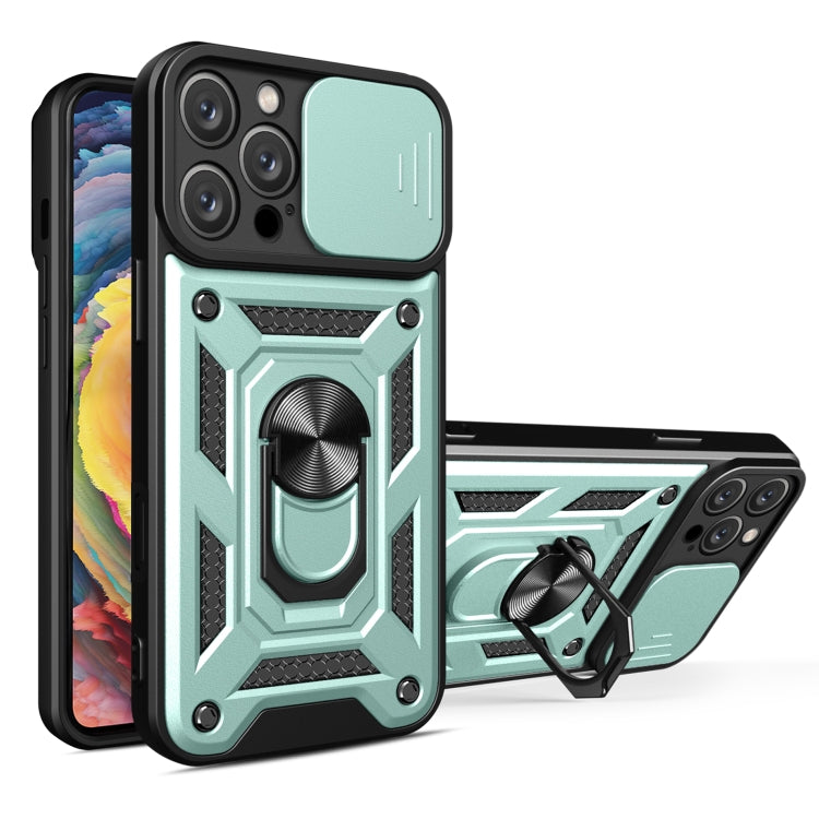 For iPhone 16 Pro Max Sliding Camera Cover Design TPU+PC Phone Case(Green) - iPhone 16 Pro Max Cases by buy2fix | Online Shopping UK | buy2fix