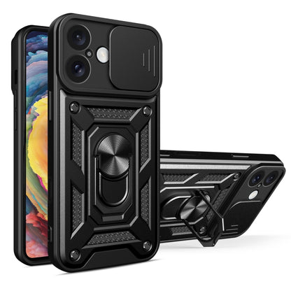 For iPhone 16 Plus Sliding Camera Cover Design TPU+PC Phone Case(Black) - iPhone 16 Plus Cases by buy2fix | Online Shopping UK | buy2fix