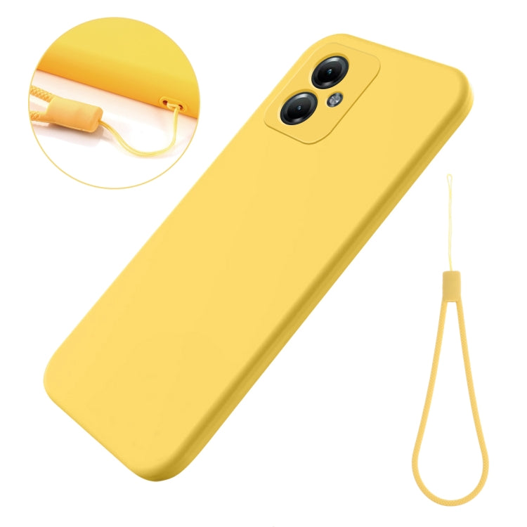 For Motorola Moto G64 Pure Color Liquid Silicone Shockproof Phone Case(Yellow) - Motorola Cases by buy2fix | Online Shopping UK | buy2fix