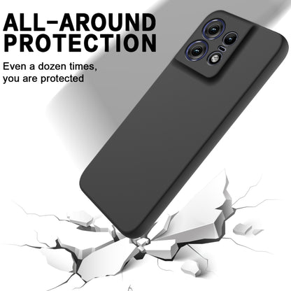 For Motorola Edge 50 Pro Pure Color Liquid Silicone Shockproof Phone Case(Black) - Motorola Cases by buy2fix | Online Shopping UK | buy2fix