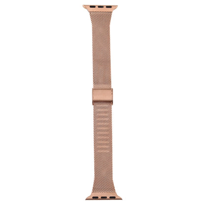 For Apple Watch Series 9&8&7 41mm / SE 3&SE 2&6&SE&5&4 40mm / 3&2&1 38mm Milanese Stainless Steel Watch Band(Rose Gold) - Watch Bands by buy2fix | Online Shopping UK | buy2fix