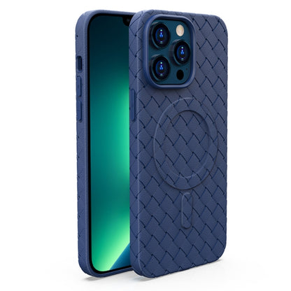 For iPhone 13 Pro Max Woven Pattern MagSafe Magnetic Cooling Phone Case(Blue) - iPhone 13 Pro Max Cases by buy2fix | Online Shopping UK | buy2fix