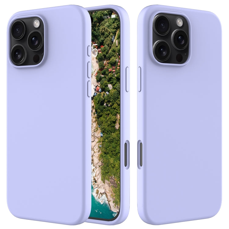 For iPhone 16 Pro Solid Color Silicone Phone Case(Purple) - More iPhone Cases by buy2fix | Online Shopping UK | buy2fix