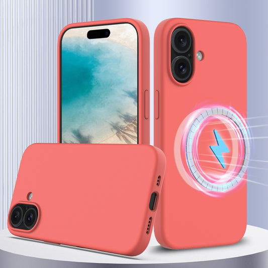 For iPhone 16 Shockproof Silicone Magsafe Phone Case(Pink Orange) - iPhone 16 Cases by buy2fix | Online Shopping UK | buy2fix