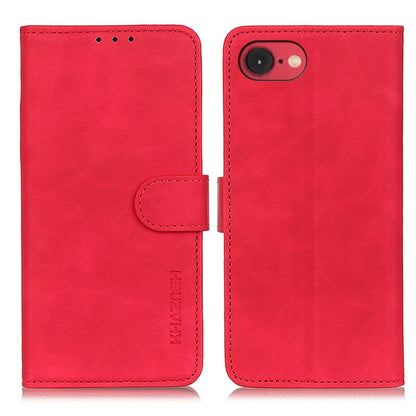 For iPhone 16e KHAZNEH Retro Texture Leather Phone Case(Red) - iPhone 16e Cases by buy2fix | Online Shopping UK | buy2fix