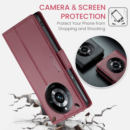 For Realme 11 Pro/11 Pro+ CaseMe 023 Butterfly Buckle Litchi Texture RFID Anti-theft Leather Phone Case(Wine Red) - Realme Cases by CaseMe | Online Shopping UK | buy2fix