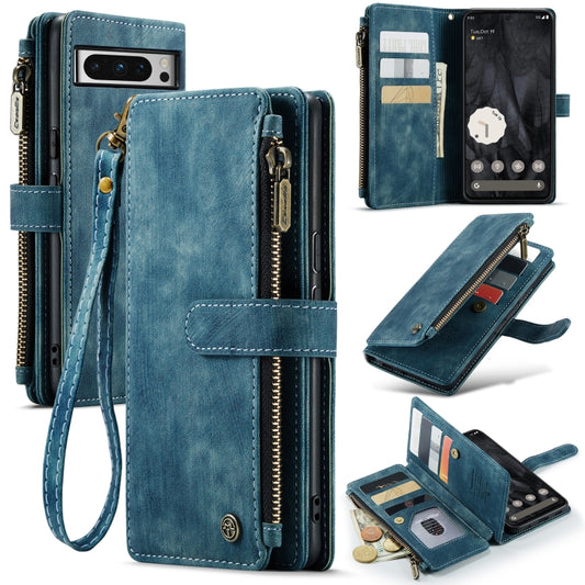 For Google Pixel 8 Pro CaseMe C30 Multifunctional Leather Phone Case(Blue) - Google Cases by CaseMe | Online Shopping UK | buy2fix