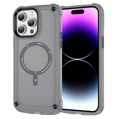 For iPhone 14 Pro Max Skin Feel TPU + PC MagSafe Magnetic Phone Case(Transparent Black) - iPhone 14 Pro Max Cases by buy2fix | Online Shopping UK | buy2fix