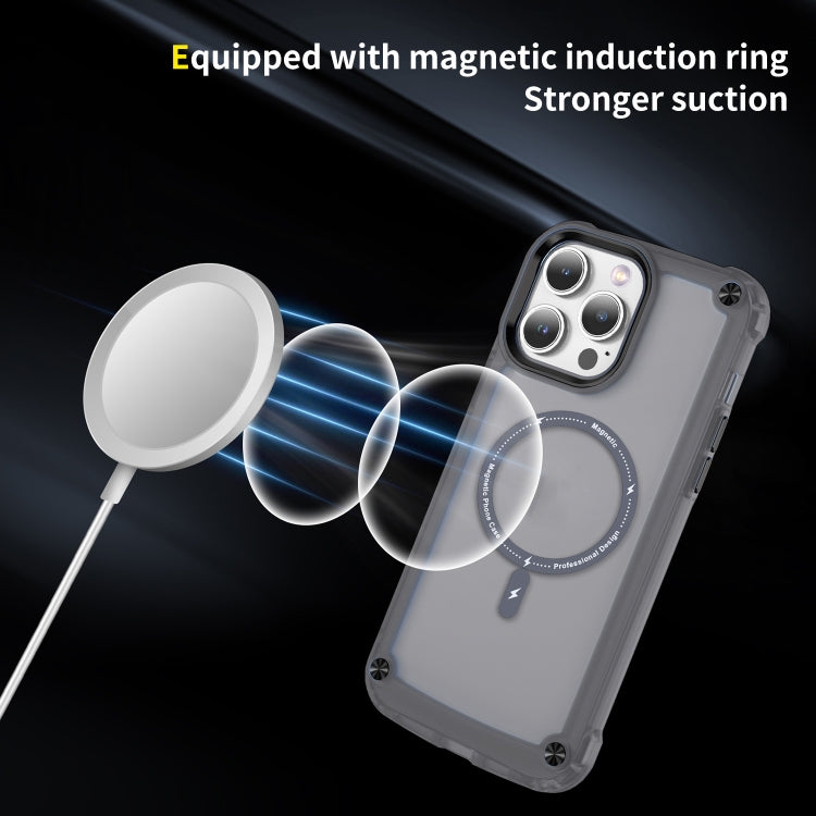 For iPhone 14 Pro Max Skin Feel TPU + PC MagSafe Magnetic Phone Case(Transparent Black) - iPhone 14 Pro Max Cases by buy2fix | Online Shopping UK | buy2fix