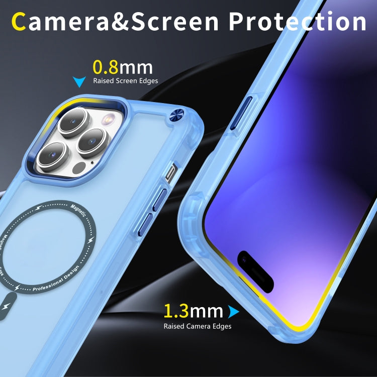 For iPhone 13 Pro Max Skin Feel TPU + PC MagSafe Magnetic Phone Case(Transparent Blue) - iPhone 13 Pro Max Cases by buy2fix | Online Shopping UK | buy2fix