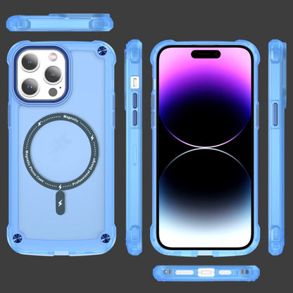 For iPhone 13 Pro Skin Feel TPU + PC MagSafe Magnetic Phone Case(Transparent Blue) - iPhone 13 Pro Cases by buy2fix | Online Shopping UK | buy2fix