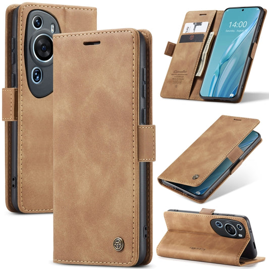 For Huawei P60 Art CaseMe 013 Multifunctional Horizontal Flip Leather Phone Case(Brown) - Huawei Cases by CaseMe | Online Shopping UK | buy2fix