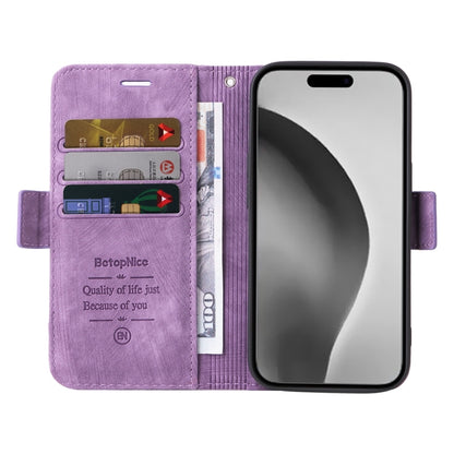 For iPhone 16 Pro Max BETOPNICE Dual-side Buckle Leather Phone Case(Purple) - iPhone 16 Pro Max Cases by BETOPNICE | Online Shopping UK | buy2fix