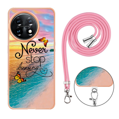 For OnePlus 11 Electroplating IMD TPU Phone Case with Lanyard(Dream Butterfly) - OnePlus Cases by buy2fix | Online Shopping UK | buy2fix