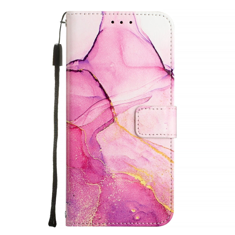 For iPhone SE 2024 PT003 Marble Pattern Flip Leather Phone Case(Pink Purple Gold LS001) - More iPhone Cases by buy2fix | Online Shopping UK | buy2fix