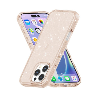 For iPhone 16 Pro Shockproof Terminator Glitter Powder Phone Case(Gold) - iPhone 16 Pro Cases by buy2fix | Online Shopping UK | buy2fix