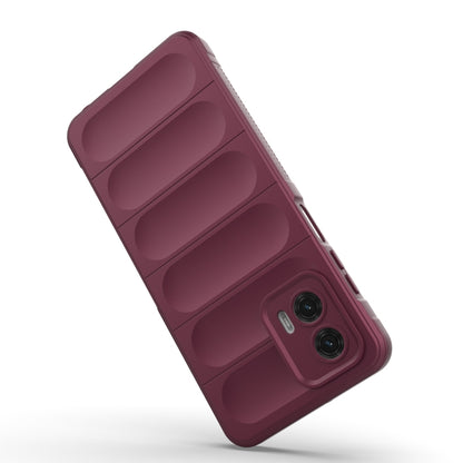 For Motorola Moto G73 5G Magic Shield TPU + Flannel Phone Case(Wine Red) - Motorola Cases by buy2fix | Online Shopping UK | buy2fix