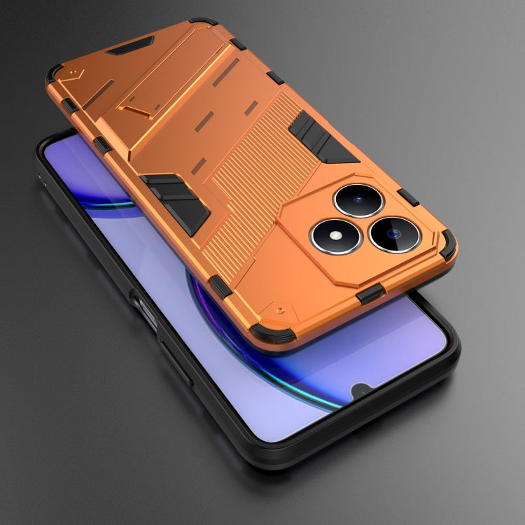 For Realme C53 4G Punk Armor 2 in 1 PC + TPU Phone Case with Holder(Orange) - Realme Cases by buy2fix | Online Shopping UK | buy2fix