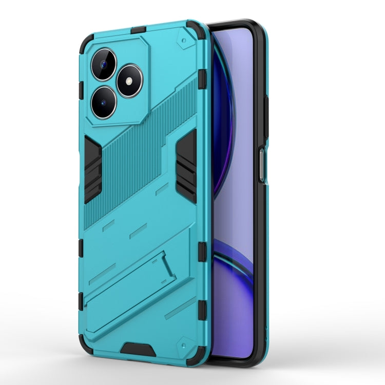 For Realme C53 4G Punk Armor 2 in 1 PC + TPU Phone Case with Holder(Blue) - Realme Cases by buy2fix | Online Shopping UK | buy2fix