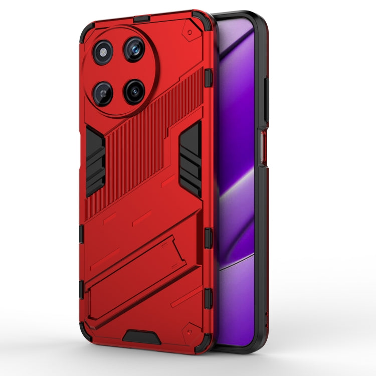 For Realme 11 4G Global Punk Armor 2 in 1 PC + TPU Phone Case with Holder(Red) - Realme Cases by buy2fix | Online Shopping UK | buy2fix