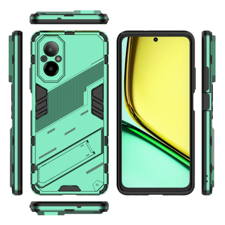 For Realme C67 4G Global Punk Armor 2 in 1 PC + TPU Phone Case with Holder(Green) - Realme Cases by buy2fix | Online Shopping UK | buy2fix
